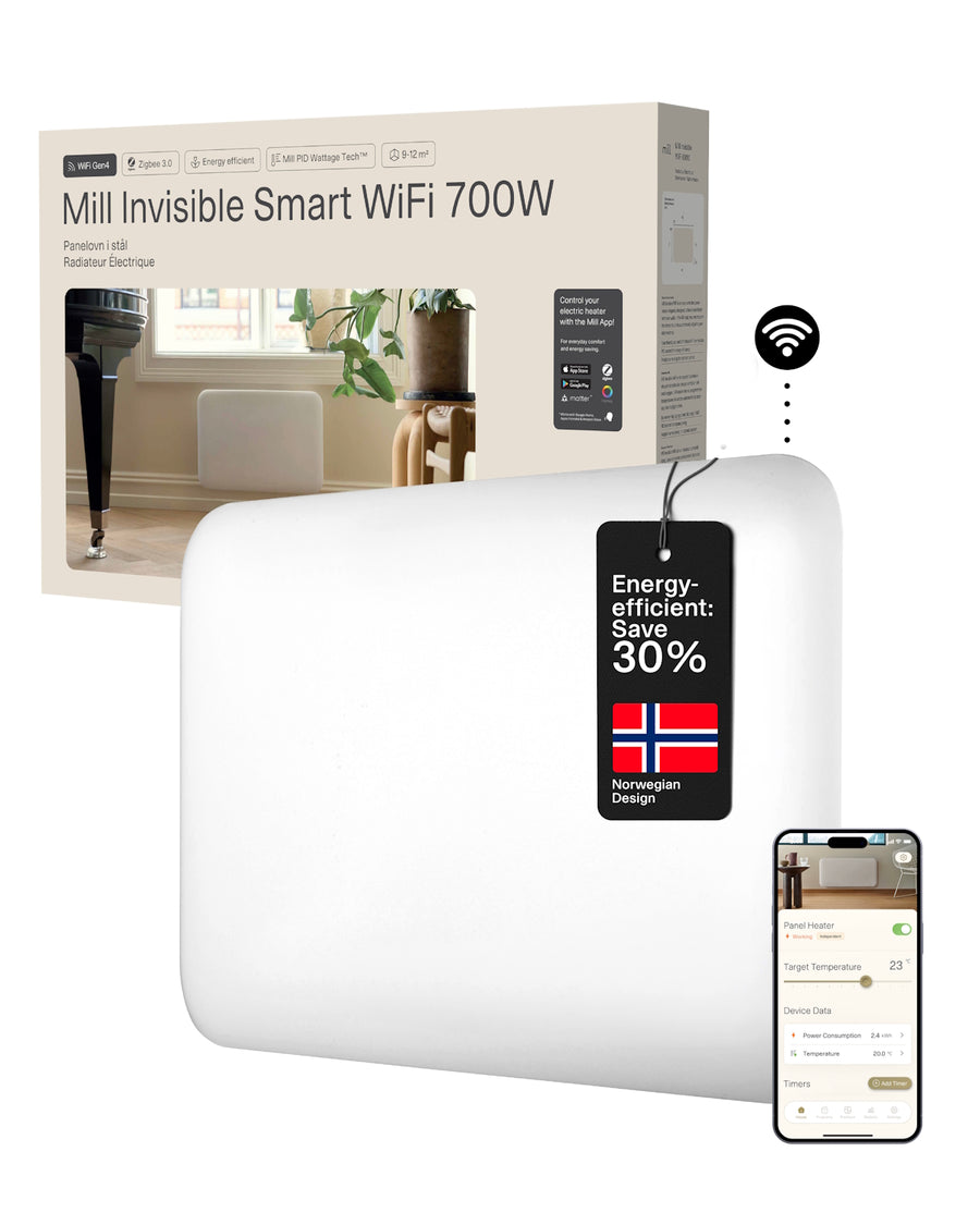 Mill Invisible Smart WiFi Panel Heater 700W - white