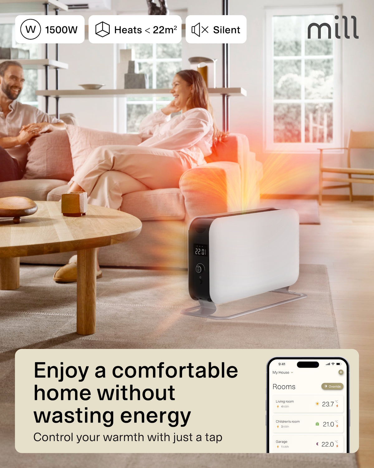Mill WiFi Max Portable Heater 1500W - white