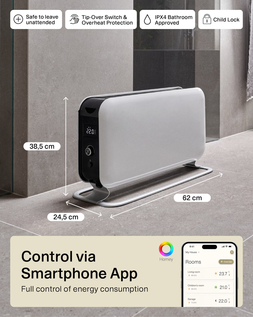 Chauffage portable Mill WiFi Max 1500W - blanc