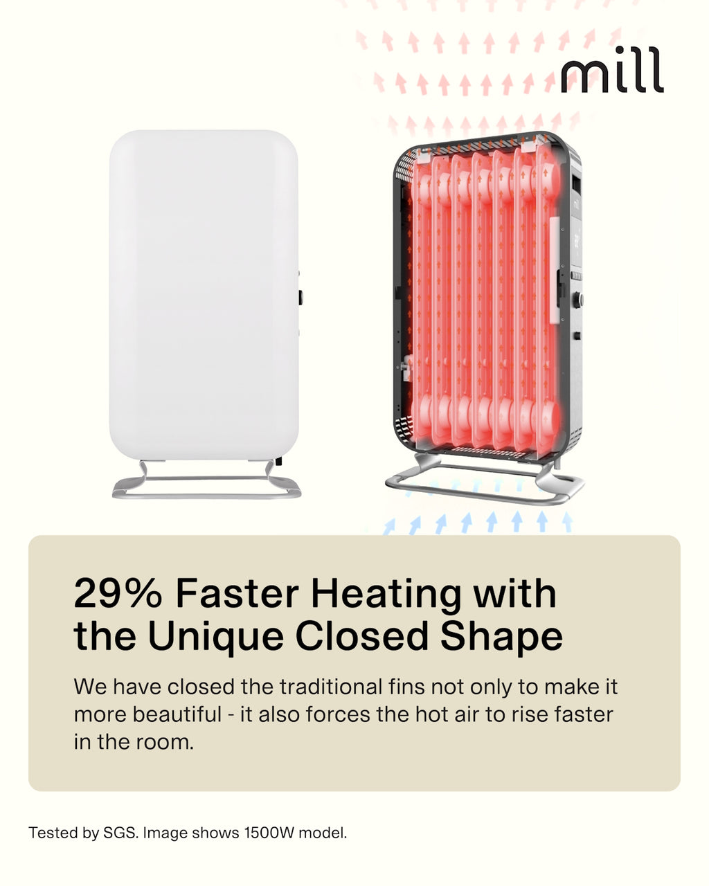 Mill Gentle Air Oil filled radiator 1000W - black
